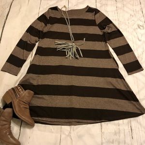 Long Sleeve two-toned Brown Dress ✨